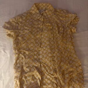Banana Republic Gold Circle Pattern Shirt